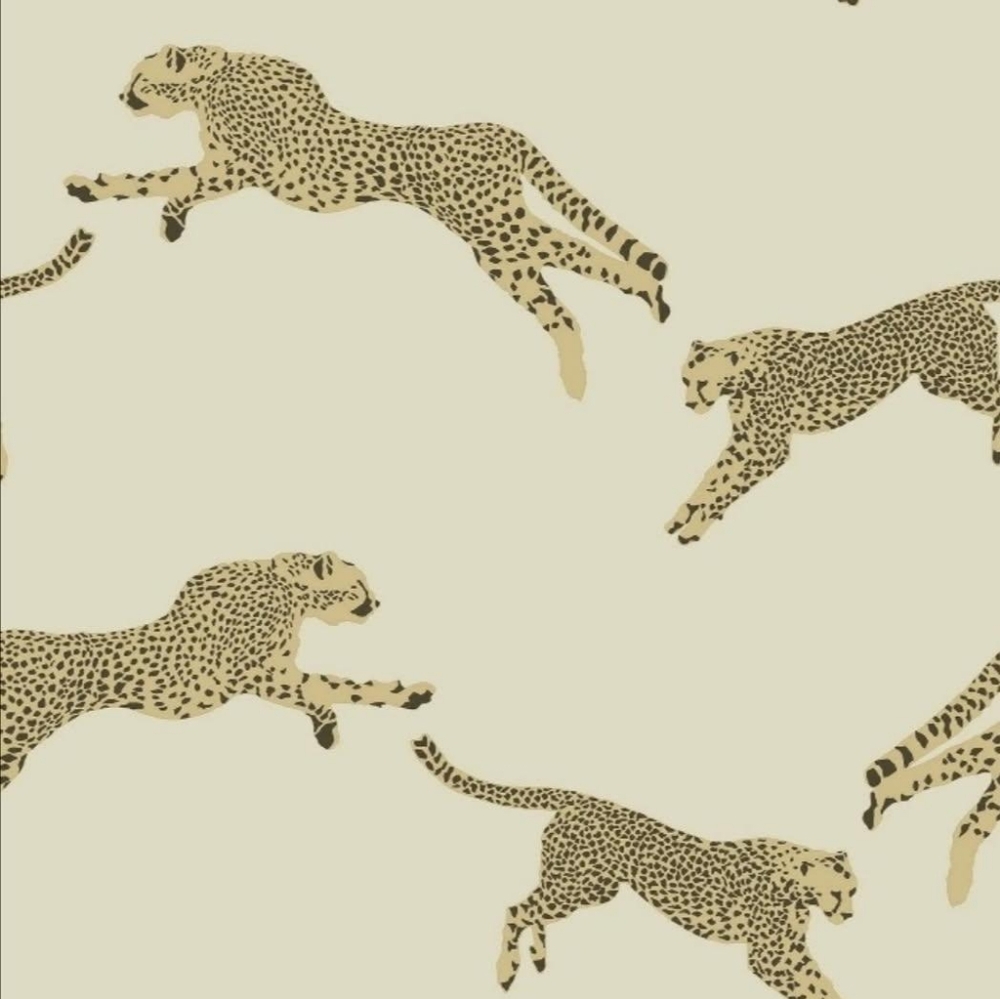 NWT Peel and Stick Scalamandre Nuwallpaper Jumping Cheetahs.